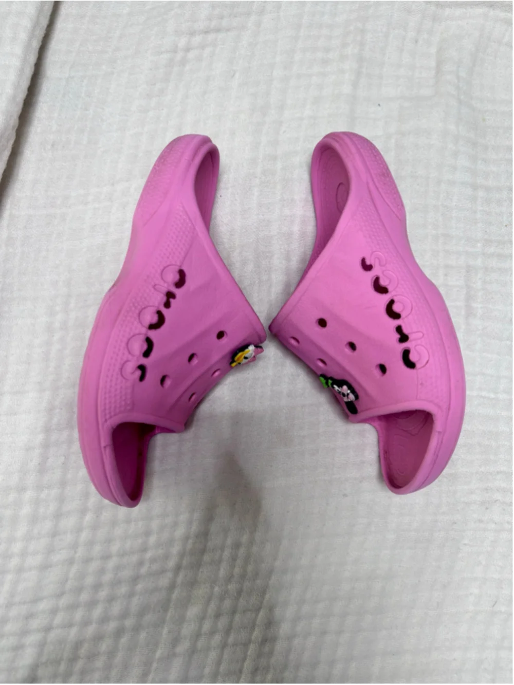 Girls Crocs Pink Sandals Size 12 (Toddler Girl) Slides Logo
